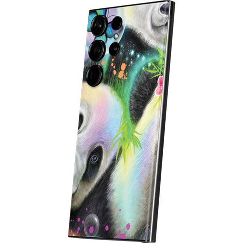 Rainbow Pandas with Butterflies by Sheena Pike Galaxy Skins